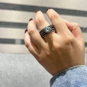 Anillo de plata .925 de Aguamarina
