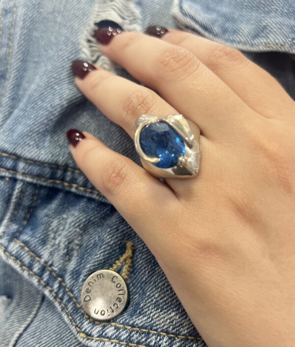 Anillo de plata .925 de Topacio London Blue - Image 2