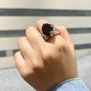 Anillo en plata .925 de Cuarzo Ahumado #8