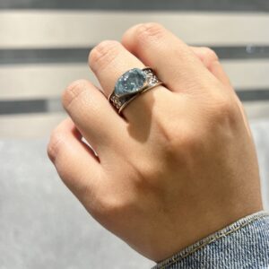Anillo de plata .925 de Aguamarina