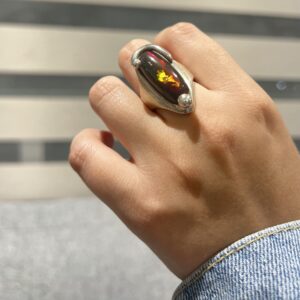 Anillo de plata .925 de Ópalo de fueo