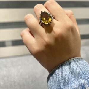 Anillo de plata .925 de Cuarzo Citrino #8.5
