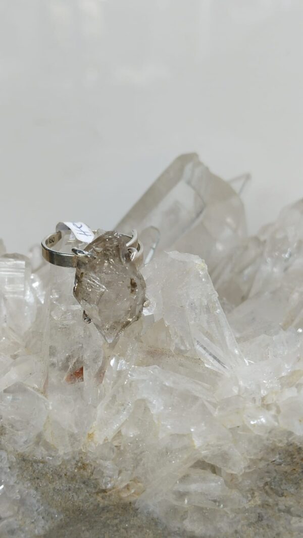 Anillo de Plata .925 Diamante Herkimer Ajustable - Image 2