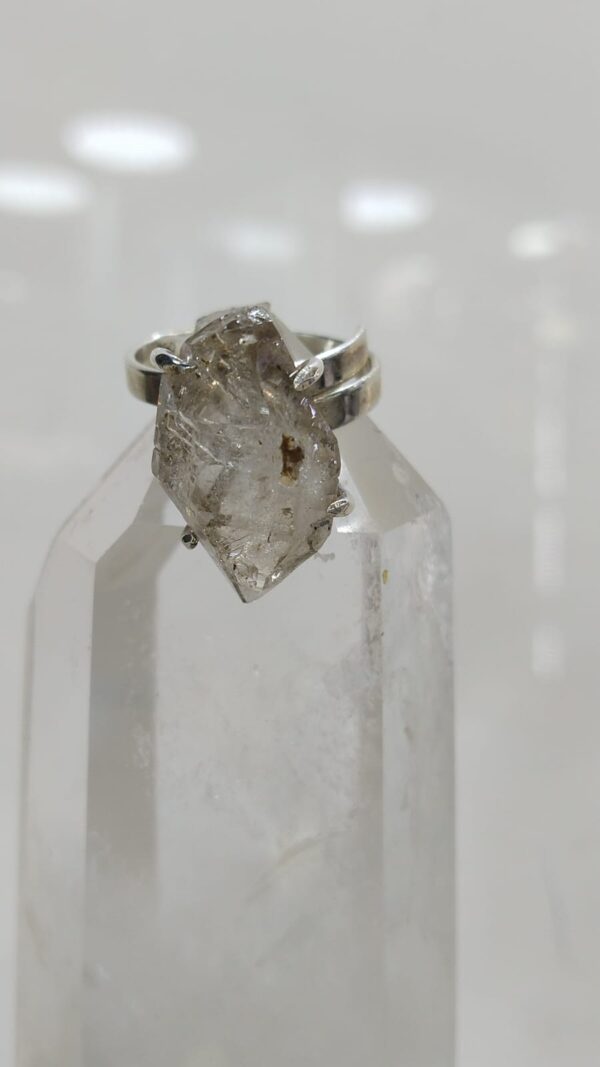 Anillo de Plata .925 Diamante Herkimer Ajustable