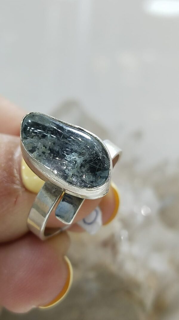 Anillo plata .925 de Aguamarina Ajustable - Image 3