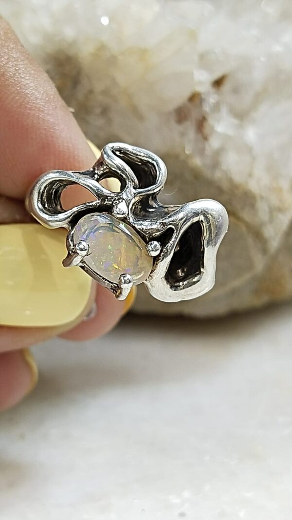 Anillo Plata .925 de Ópalo Facetado #8 - Image 2