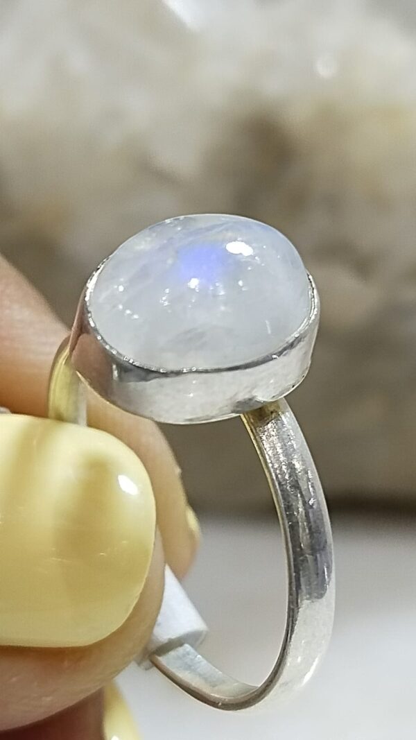 Anillo Plata .925 de Piedra Luna Ajustable - Image 3