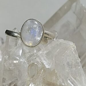 Anillo Plata .925 de Piedra Luna Ajustable