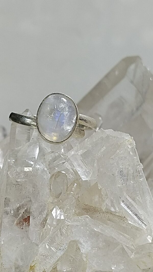 Anillo Plata .925 de Piedra Luna Ajustable