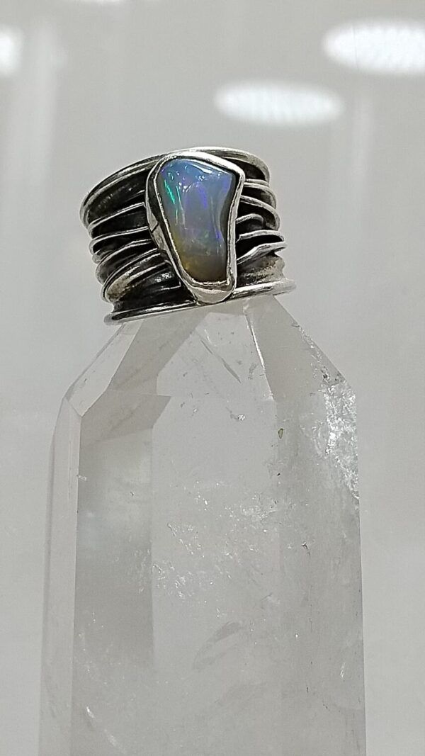 Anillo Plata .925 de Ópalo con Diseño #7 - Image 3
