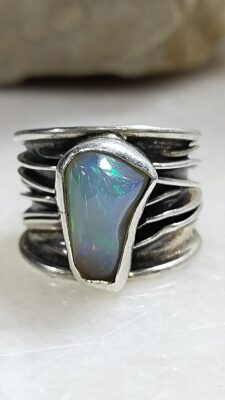 Anillo Plata .925 de Ópalo con Diseño #7