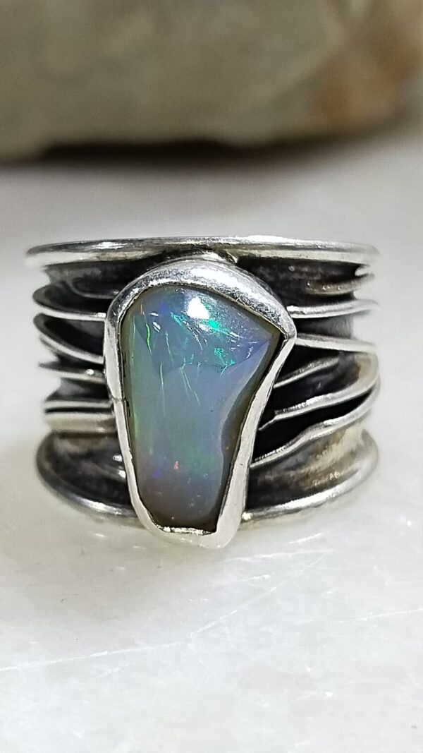 Anillo Plata .925 de Ópalo con Diseño #7