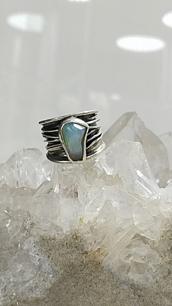 Anillo Plata .925 de Ópalo con Diseño #7 - Image 2