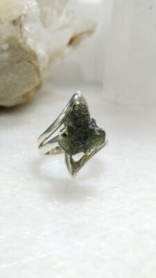Anillo Plata .925 Meteorito Moldavita #9