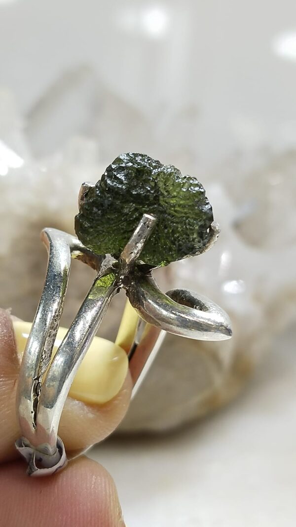 Anillo Plata .925 Meteorito Moldavita #9 - Image 3