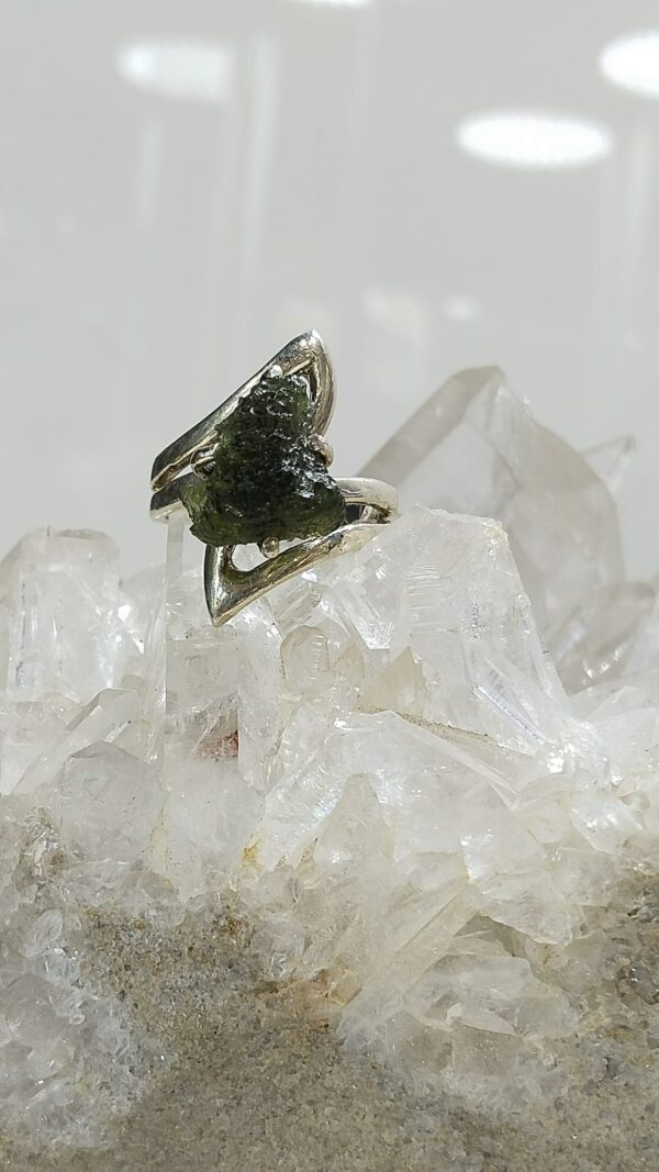 Anillo Plata .925 Meteorito Moldavita #9 - Image 2
