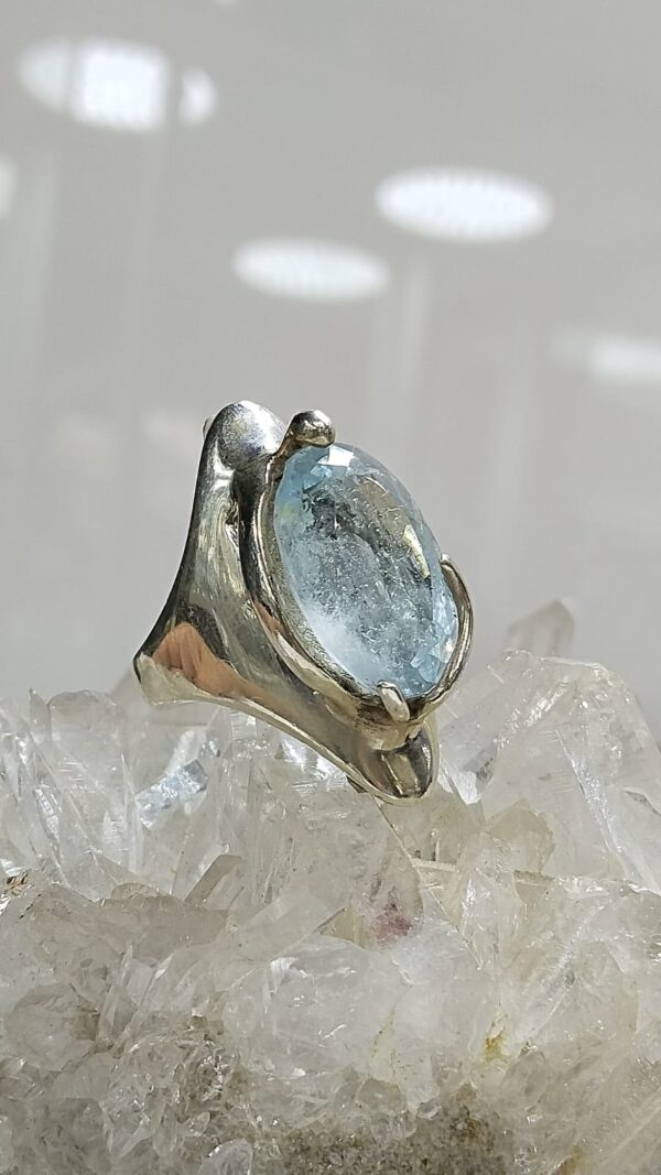 Anillo Plata .925 de Aguamarina #8 - Image 2