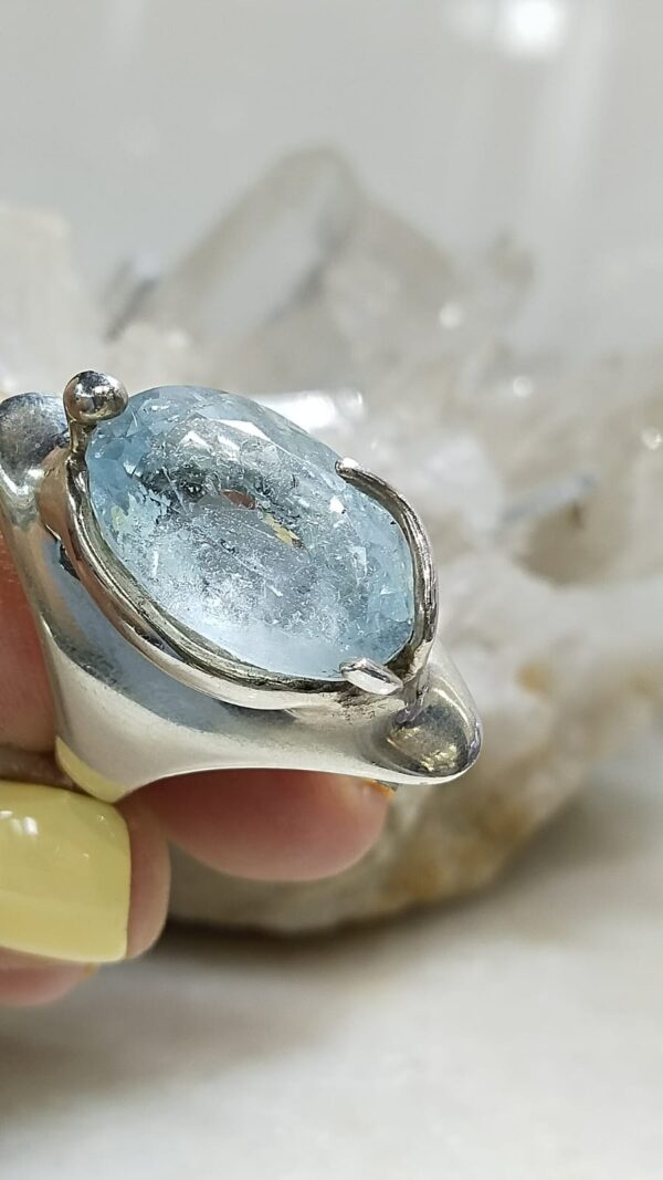 Anillo Plata .925 de Aguamarina #8 - Image 3