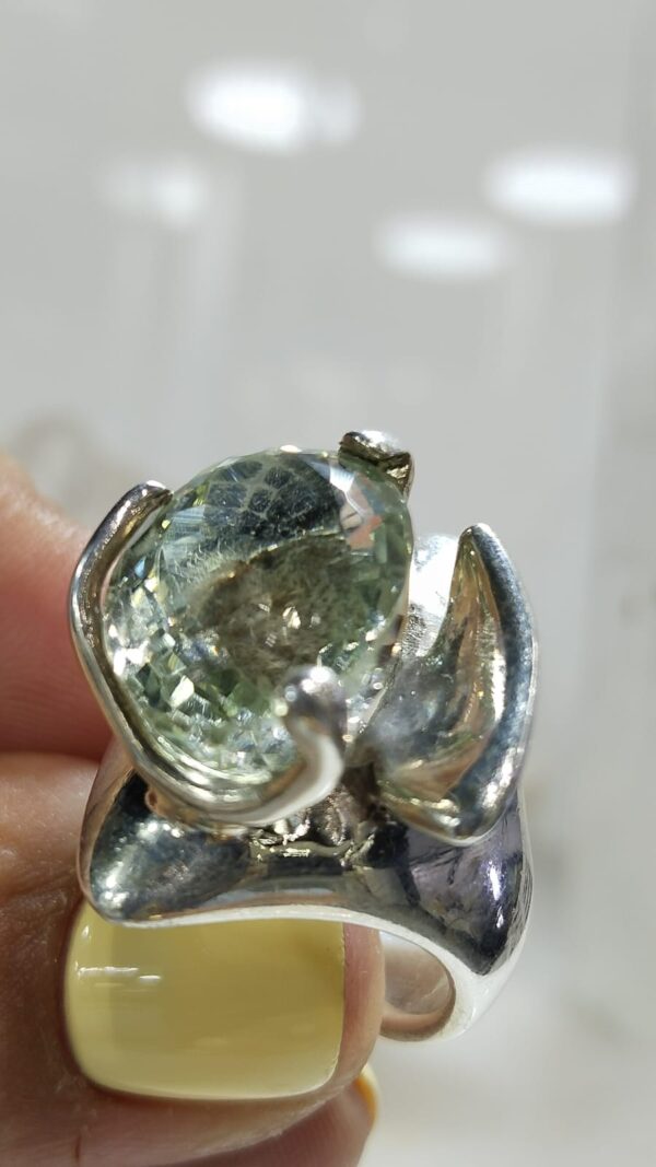 Anillo Plata .925 de Prasiolita (Amatista Verde) #7.5 - Image 4