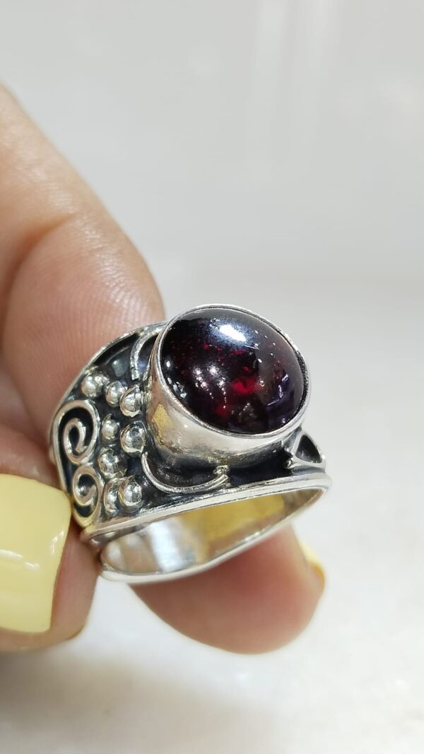 Anillo Plata .925 de Granate Ajustable - Image 3