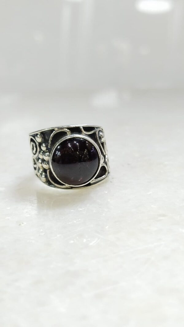 Anillo Plata .925 de Granate Ajustable