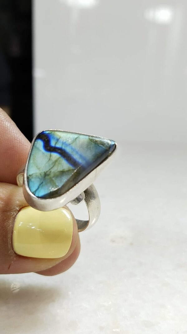 Anillo Plata .925 de Labradorita Ajustable - Image 2