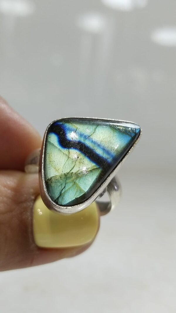 Anillo Plata .925 de Labradorita Ajustable - Image 3