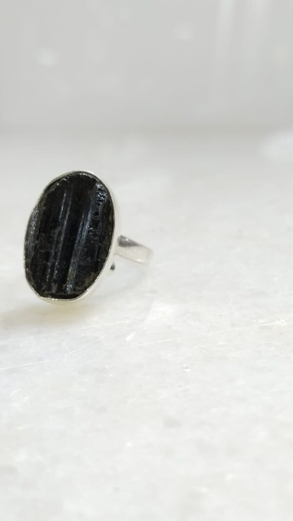Anillo Plata .925 de Turmalina Negra Ajustable - Image 3