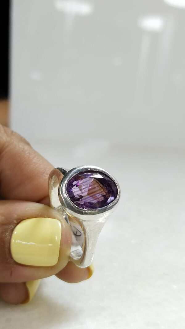Anillo Plata .925 de Cuarzo Amatista #11 - Image 4
