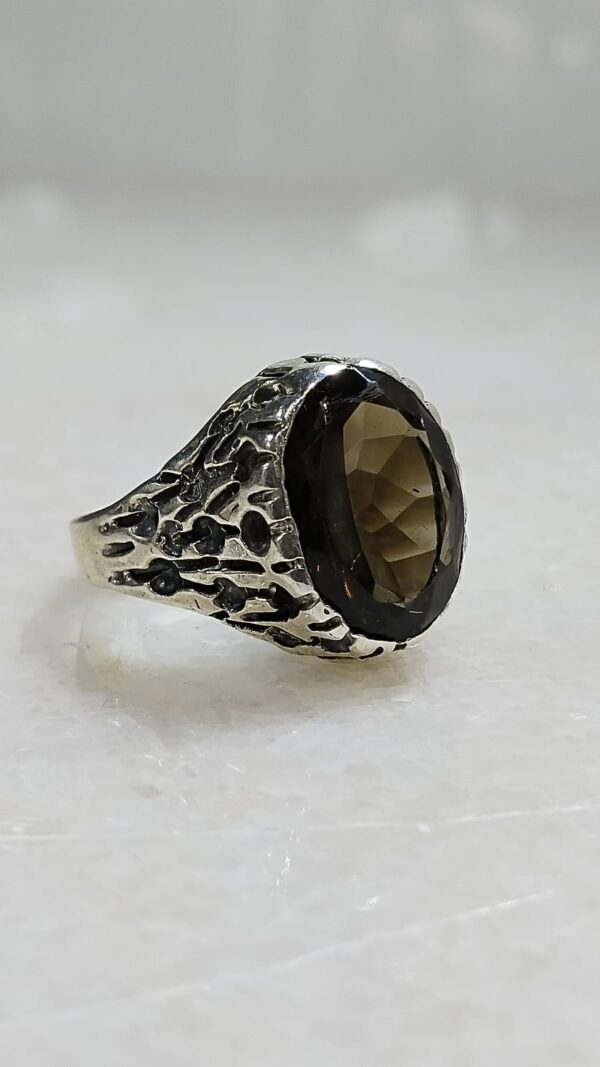 Anillo Plata .925 de Cuarzo Ahumado #9.5 - Image 2