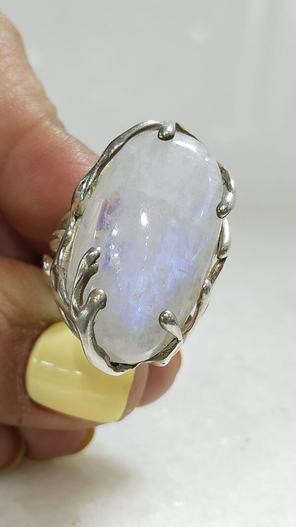 Anillo Plata .925 de Piedra Luna Ajustable - Image 4