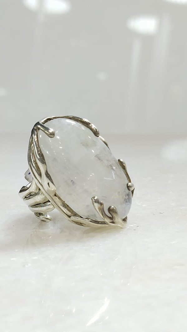 Anillo Plata .925 de Piedra Luna Ajustable - Image 2