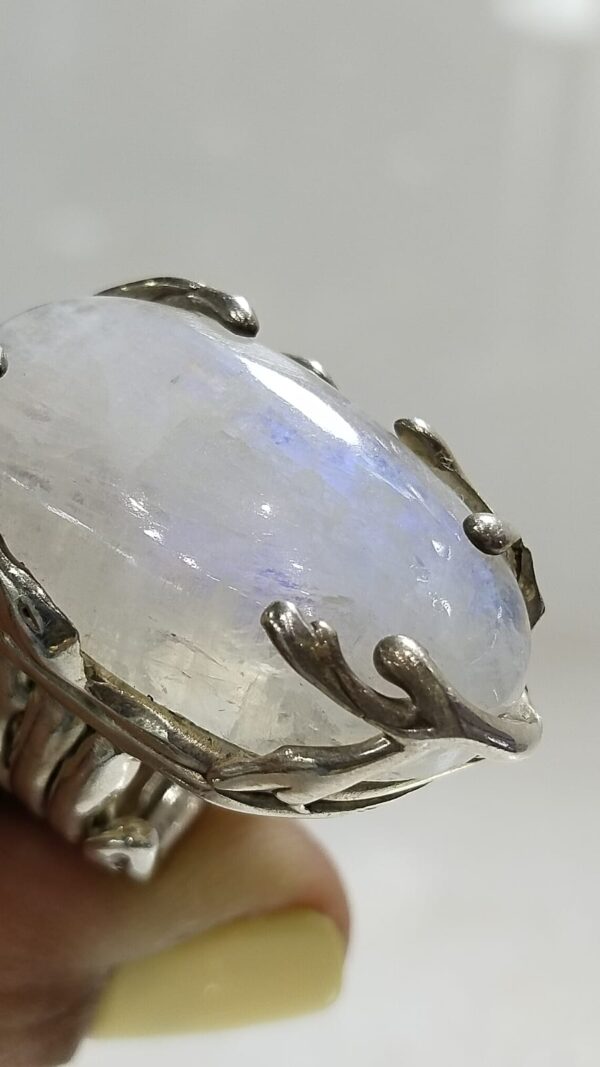Anillo Plata .925 de Piedra Luna Ajustable - Image 3