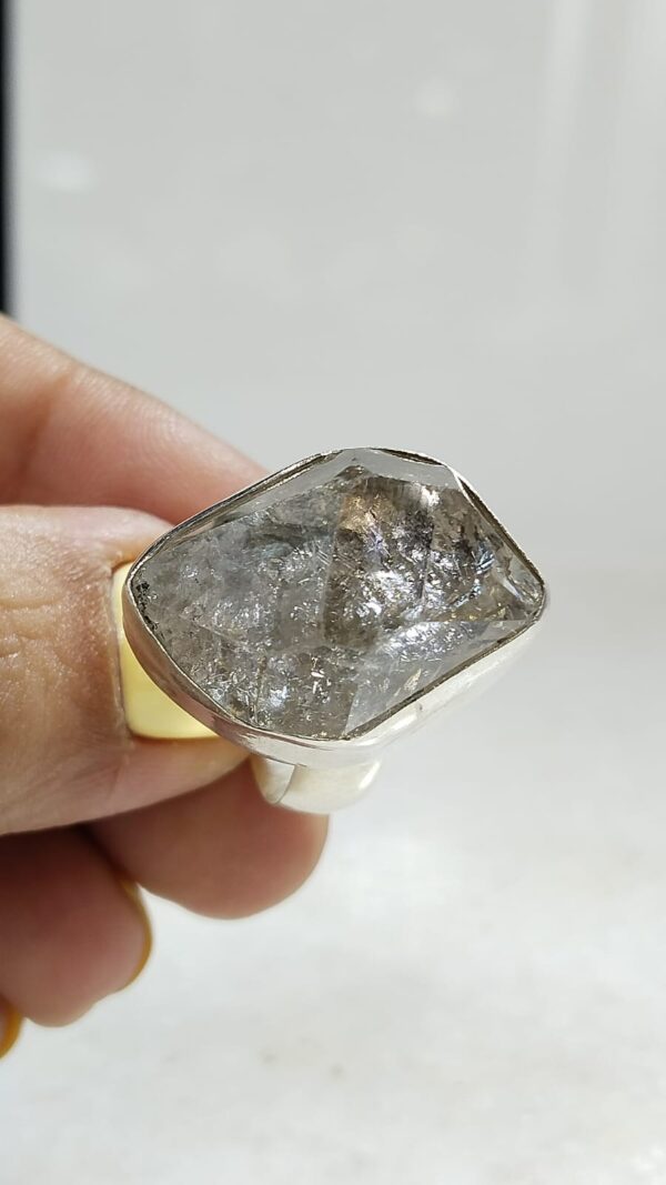 Anillo Plata .925 de Diamante Herkimer Ajustable - Image 2