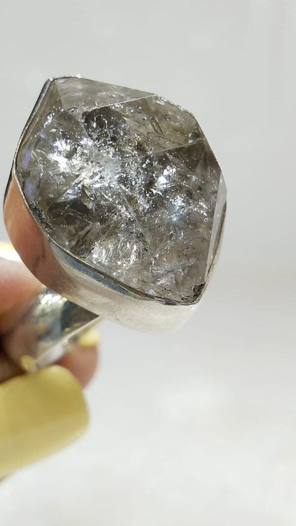 Anillo Plata .925 de Diamante Herkimer Ajustable