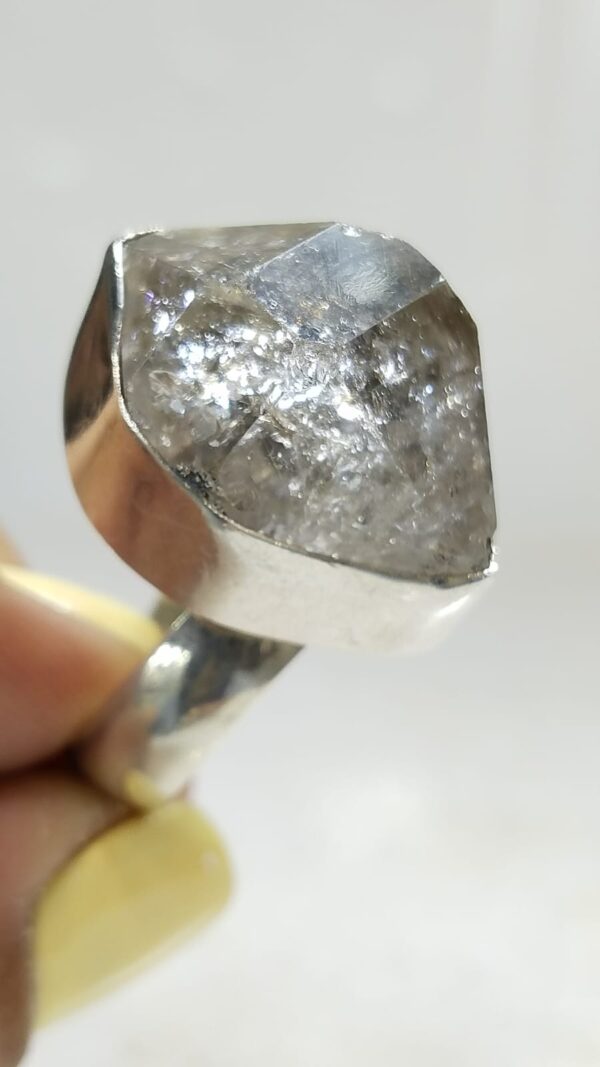 Anillo Plata .925 de Diamante Herkimer Ajustable - Image 3