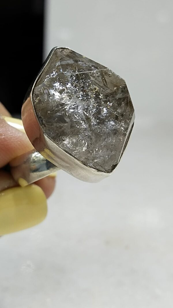 Anillo Plata .925 de Diamante Herkimer Ajustable - Image 4